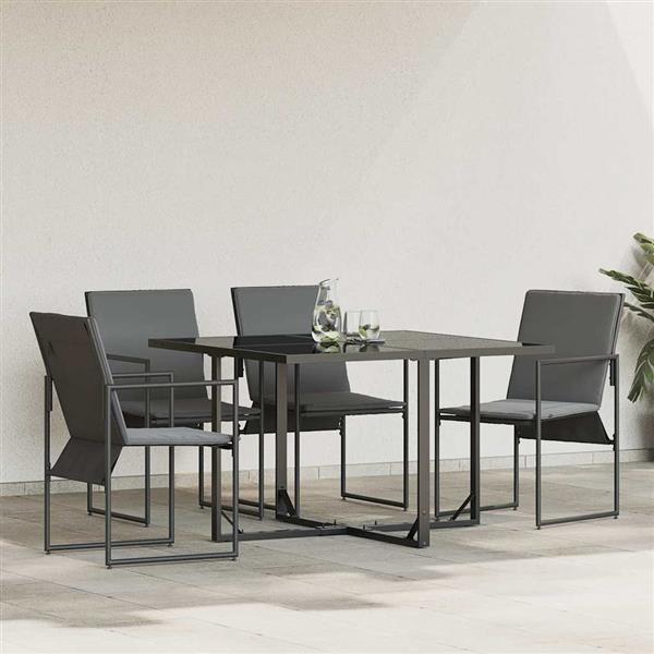 Grote foto vidaxl tuinstoelen 4 pcs zwart en antraciet 50.5 x 59 x 81.5 cm tuin en terras tuinmeubelen