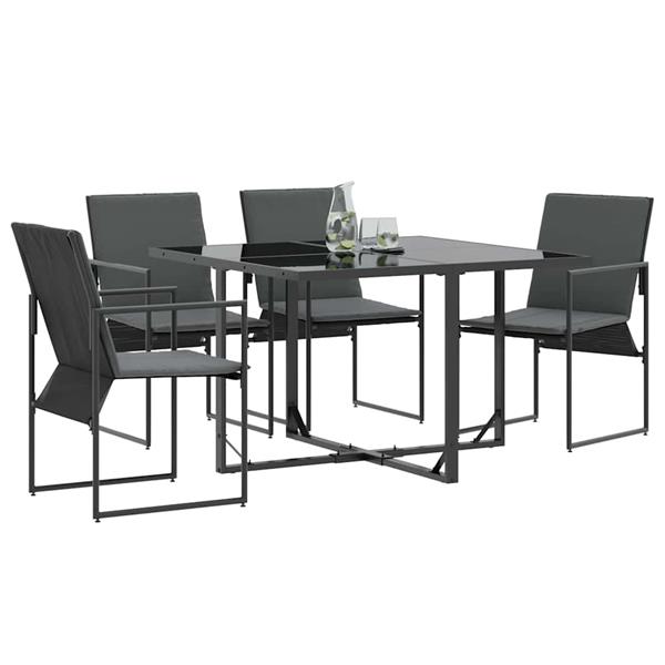 Grote foto vidaxl tuinstoelen 4 pcs zwart en antraciet 50.5 x 59 x 81.5 cm tuin en terras tuinmeubelen