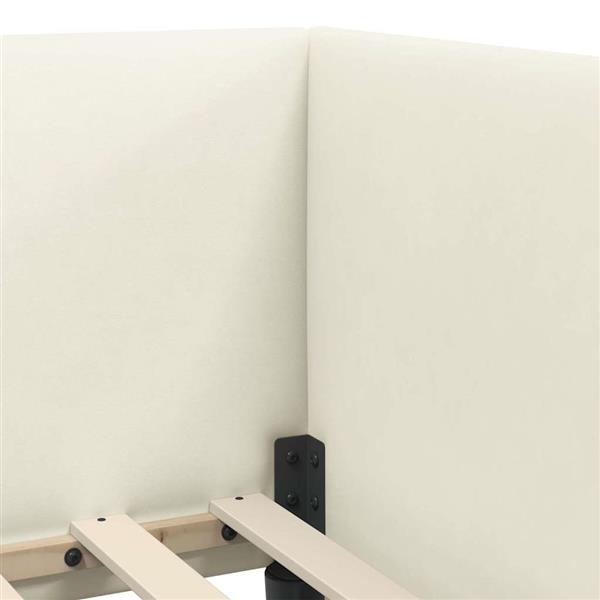 Grote foto vidaxl hoekbedframe met hoofdeinde cr me 90 x 200 cm fluweel antiek en kunst stoelen en banken