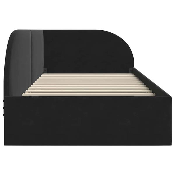 Grote foto vidaxl hoekbedframe met hoofdeinde zwart 80 x 200 cm fluweel antiek en kunst stoelen en banken