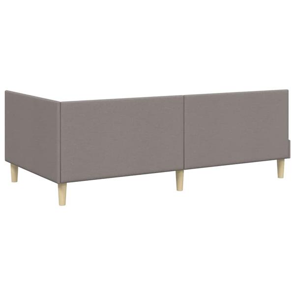 Grote foto vidaxl hoekbedframe taupe 90 x 200 cm stof en ge mproviseerd hout antiek en kunst stoelen en banken