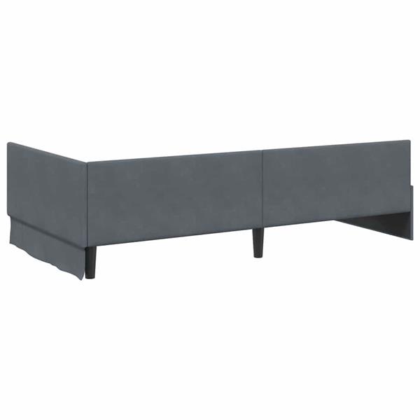 Grote foto vidaxl hoekbedframe donkergrijs 90 x 200 cm fluweel en engineered hout antiek en kunst stoelen en banken