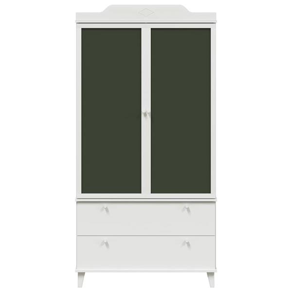 Grote foto vidaxl kledingkast met krijtbord wit 90 x 45 x 180 cm bewerkt hout huis en inrichting overige