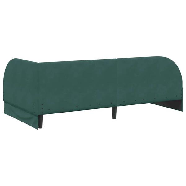 Grote foto vidaxl hoekbedframe met hoofdeinde donkergroen 80 x 200 cm fluweel antiek en kunst stoelen en banken
