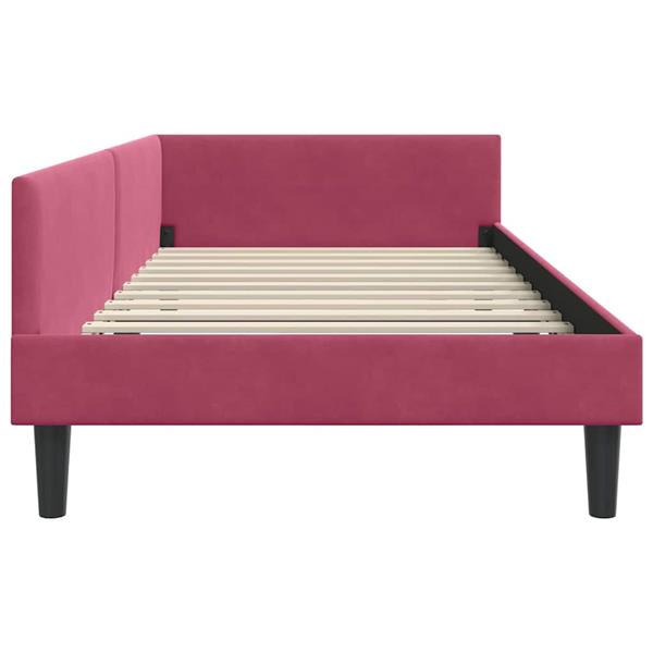 Grote foto vidaxl hoekbedframe wijnrood 80 x 200 cm velvet en engineered hout antiek en kunst stoelen en banken