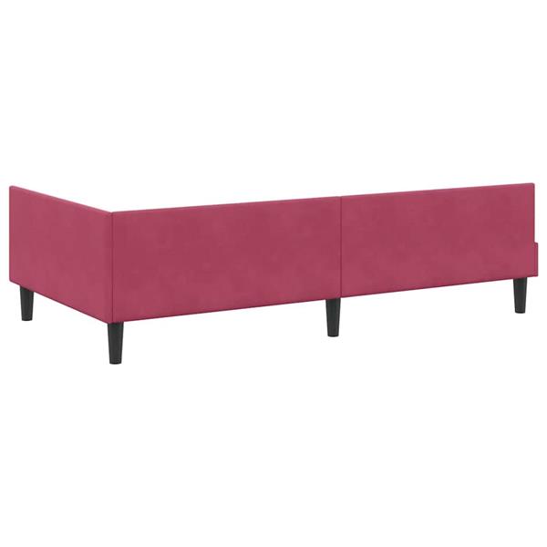 Grote foto vidaxl hoekbedframe wijnrood 80 x 200 cm velvet en engineered hout antiek en kunst stoelen en banken