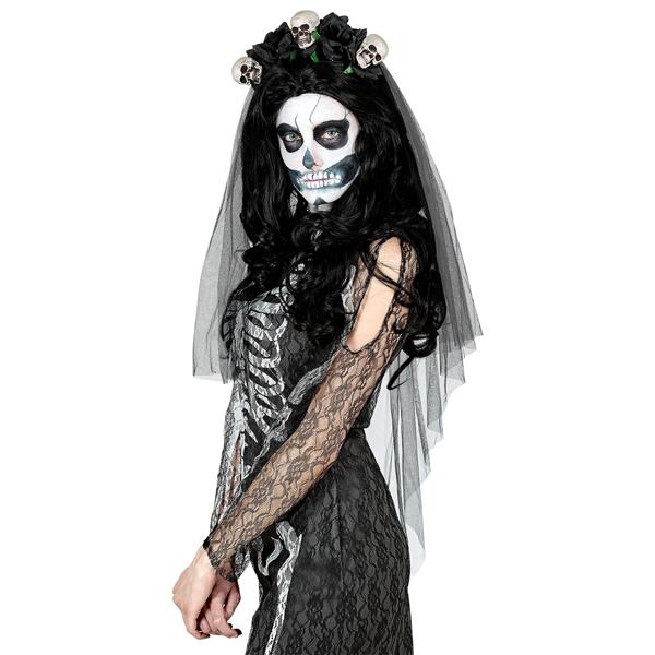 Grote foto halloween haarband bruidsluier schedel en roos verzamelen overige verzamelingen
