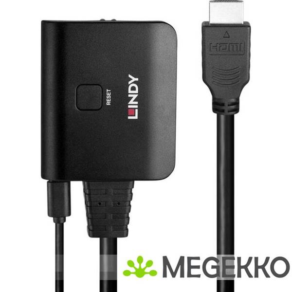 Grote foto lindy 38356 video splitter hdmi 2x hdmi computers en software videokaarten