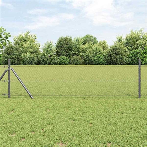 Grote foto vidaxl hexagon hek grijs 0 5 x 10 m staal tuin en terras hekken en schuttingen