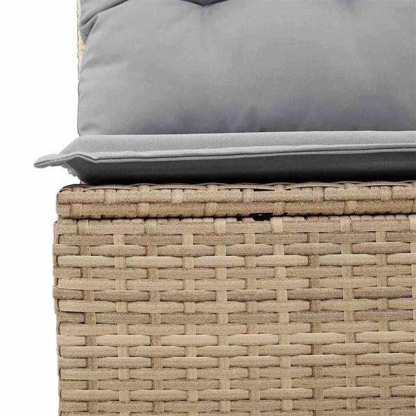 Grote foto vidaxl tuin sofa set met opslag 6 pcs beige poly riet tuin en terras tuinmeubelen