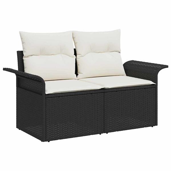 Grote foto vidaxl tuin sofa set met opslag 6 pcs zwart poly riet tuin en terras tuinmeubelen