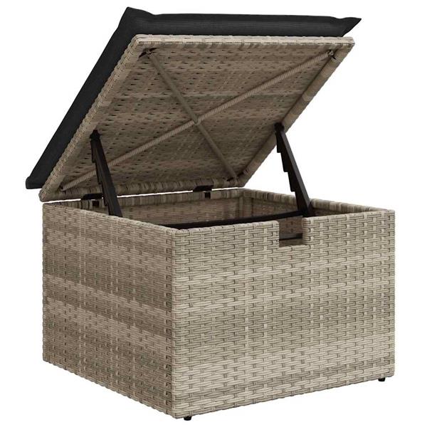 Grote foto vidaxl tuin sofa set met kussen 4 pcs lichtgrijs poly riet tuin en terras tuinmeubelen