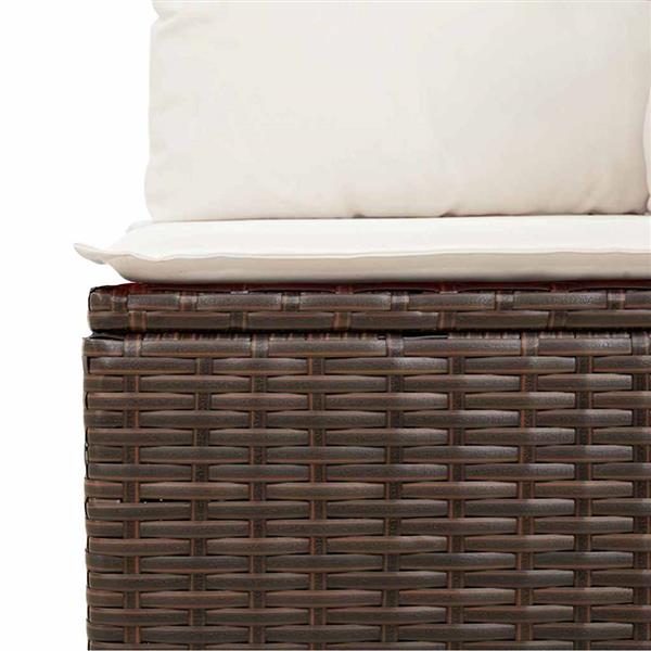 Grote foto vidaxl tuin sofa set met kussen 4 pcs bruin poly riet tuin en terras tuinmeubelen