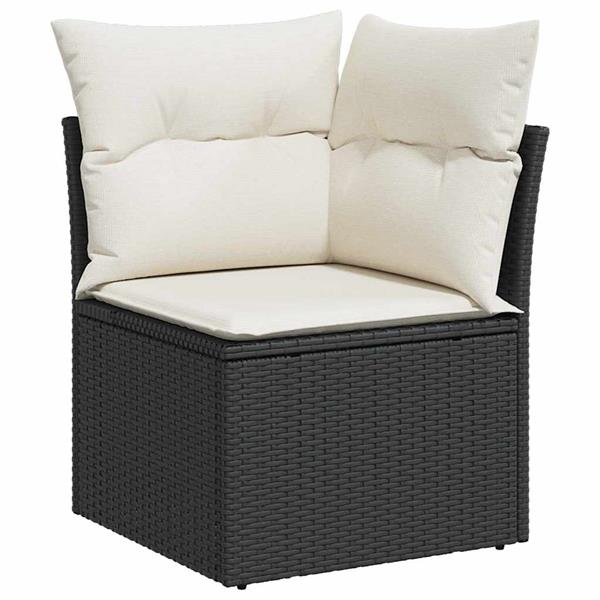 Grote foto vidaxl tuin sofa set met kussen 8 pcs zwart poly riet tuin en terras tuinmeubelen
