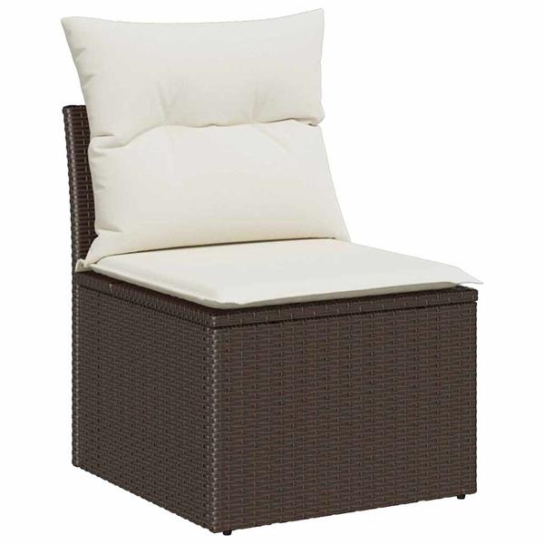 Grote foto vidaxl tuin sofa set 6 pcs bruin poly riet tuin en terras tuinmeubelen