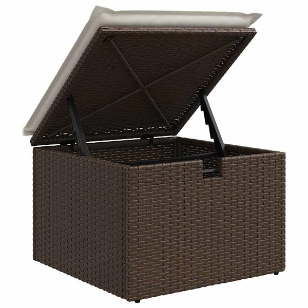 Grote foto vidaxl tuin sofa set met kussen 6 pcs bruin poly riet tuin en terras tuinmeubelen