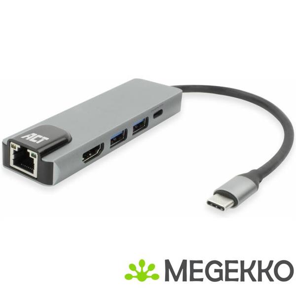 Grote foto act ac7091 laptop dock poortreplicator bedraad usb 3.2 gen 1 3.1 gen 1 type c grijs computers en software overige computers en software