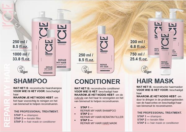 Grote foto ice professional repair my hair conditioner 250ml kleding dames sieraden