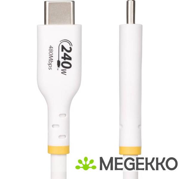 Grote foto startech.com usb 2.0 0.48gbps 240w usb type c 3m wit computers en software overige computers en software