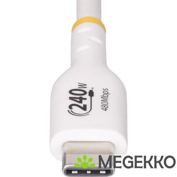 Grote foto startech.com usb 2.0 0.48gbps 240w usb type c 3m wit computers en software overige computers en software