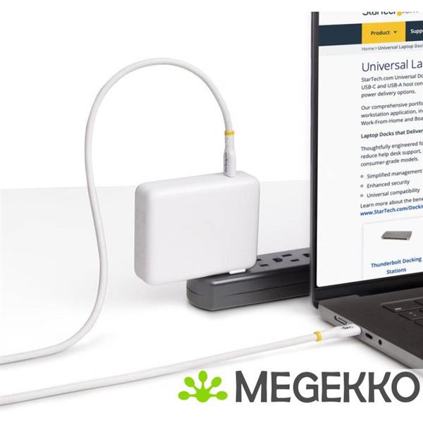 Grote foto startech.com usb 2.0 0.48gbps 240w usb type c 3m wit computers en software overige computers en software