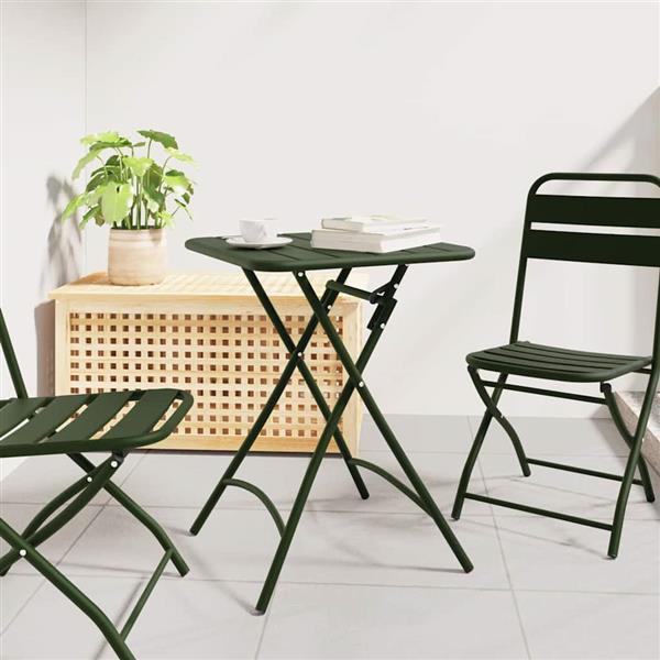 Grote foto vidaxl tuinstafel donkergroen 55 x 55 x 73 cm poedercoating staal tuin en terras tuinmeubelen