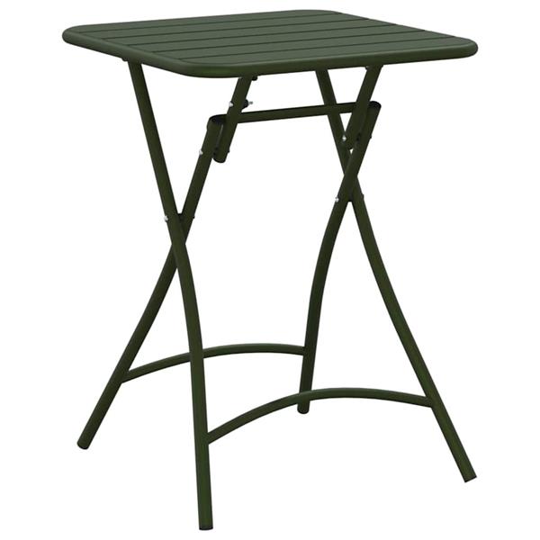 Grote foto vidaxl tuinstafel donkergroen 55 x 55 x 73 cm poedercoating staal tuin en terras tuinmeubelen