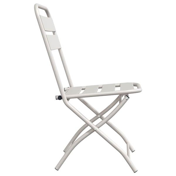 Grote foto vidaxl tuin opvouwbare stoel 2 pcs beige 55 x 56.5 x 91cm staal tuin en terras tuinmeubelen