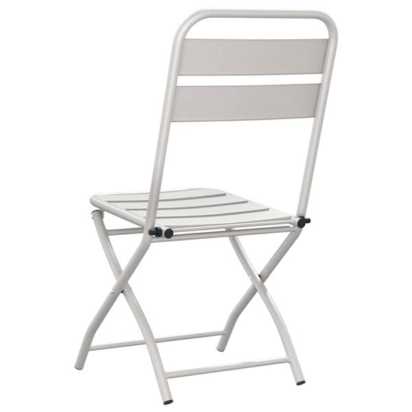Grote foto vidaxl tuin opvouwbare stoel 2 pcs beige 55 x 56.5 x 91cm staal tuin en terras tuinmeubelen