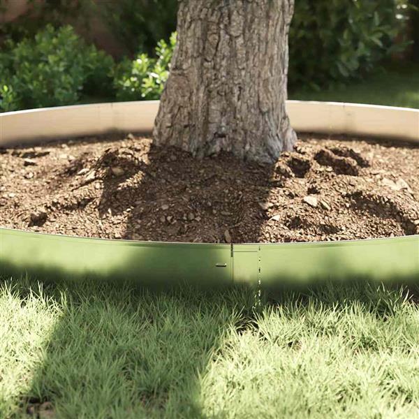Grote foto vidaxl tuinrand 10 pcs grijs 20 x 100 cm staal tuin en terras tuindecoratie