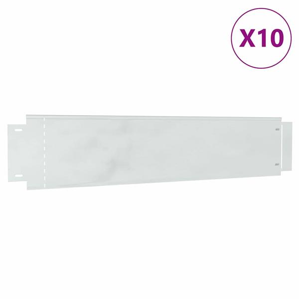 Grote foto vidaxl tuinrand 10 pcs grijs 20 x 100 cm staal tuin en terras tuindecoratie