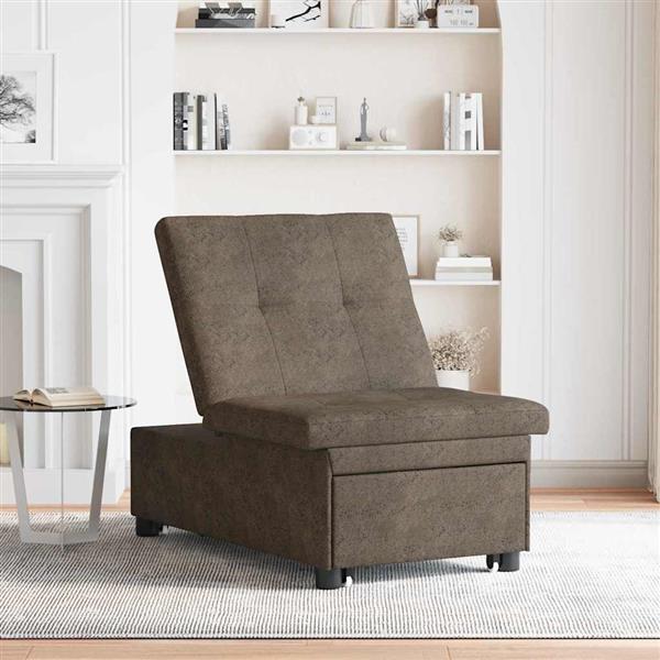 Grote foto vidaxl slaapbank donkergrijs 67 x 194 x 38 cm faux suede leer huis en inrichting bankstellen