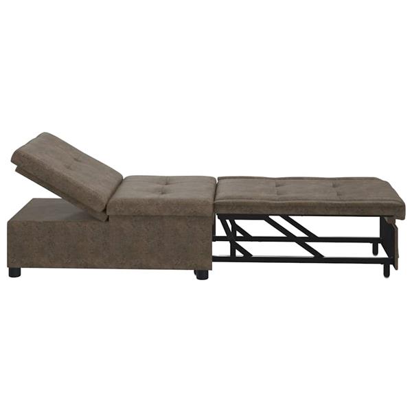 Grote foto vidaxl slaapbank donkergrijs 67 x 194 x 38 cm faux suede leer huis en inrichting bankstellen
