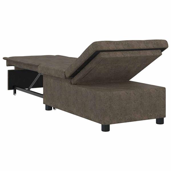 Grote foto vidaxl slaapbank donkergrijs 67 x 194 x 38 cm faux suede leer huis en inrichting bankstellen
