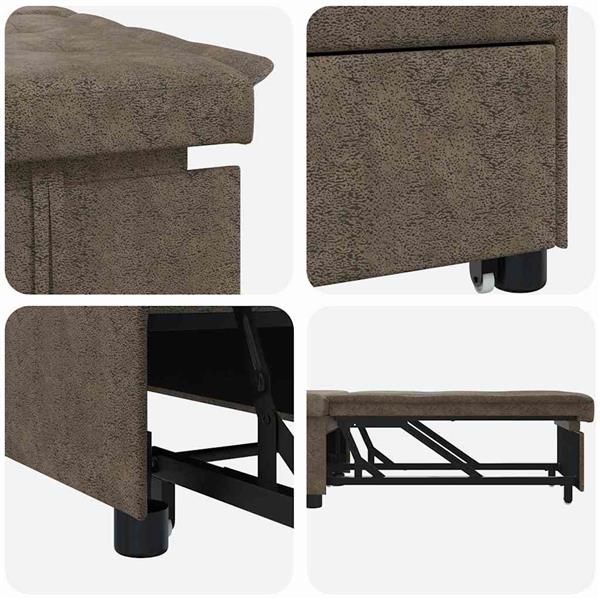 Grote foto vidaxl slaapbank donkergrijs 67 x 194 x 38 cm faux suede leer huis en inrichting bankstellen