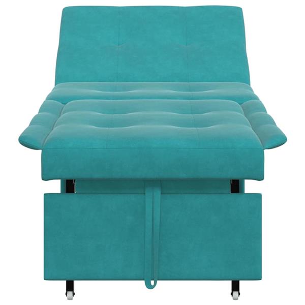 Grote foto vidaxl slaapbank turquoise 67 x 194 x 38 cm fluweel huis en inrichting bankstellen