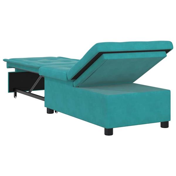 Grote foto vidaxl slaapbank turquoise 67 x 194 x 38 cm fluweel huis en inrichting bankstellen