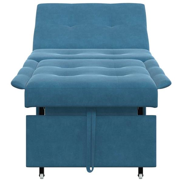 Grote foto vidaxl slaapbank blauw 67 x 194 x 38 cm fluweel huis en inrichting bankstellen
