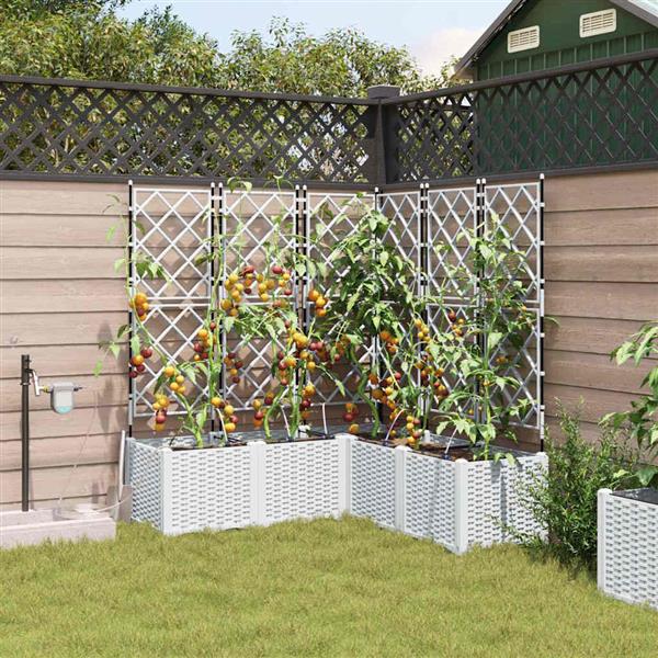 Grote foto vidaxl tuinplantbakken wit 120 x 120 x 142 cm staal tuin en terras overige tuin en terras