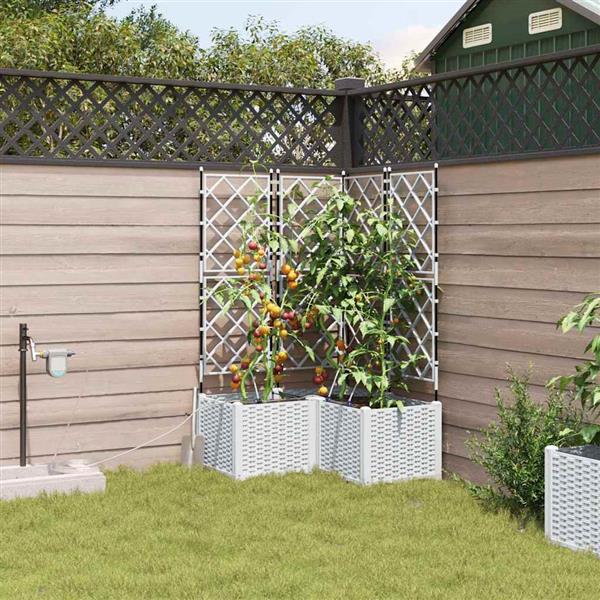 Grote foto vidaxl tuinplantbakken wit 80 x 80 x 142 cm staal tuin en terras overige tuin en terras