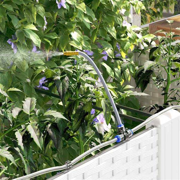 Grote foto vidaxl tuinplantbakken wit 80 x 40 x 142 cm staal tuin en terras overige tuin en terras