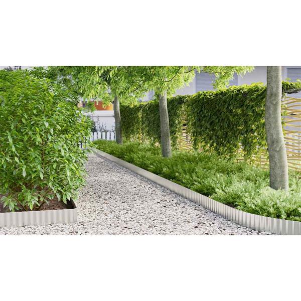 Grote foto vidaxl tuinrand grijs 15 x 0.03 x 1000 cm gegalvaniseerd staal tuin en terras tuindecoratie