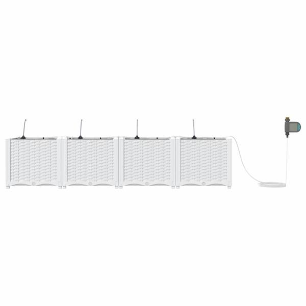Grote foto vidaxl tuinplantbakken wit 160 x 40 x 37.5 cm staal tuin en terras overige tuin en terras