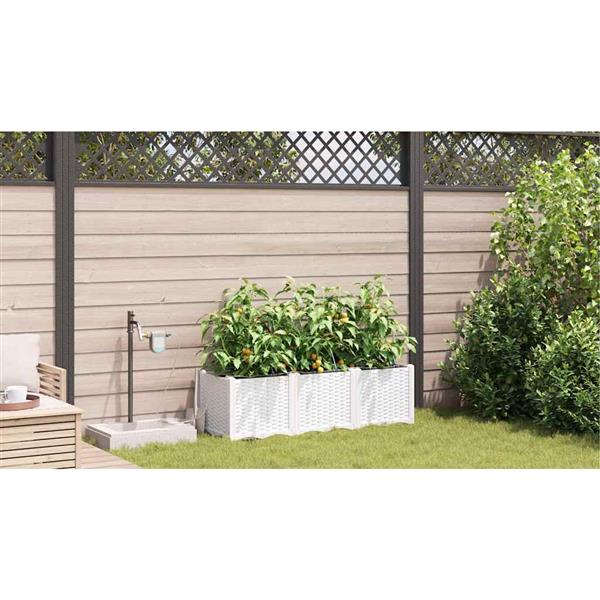 Grote foto vidaxl tuinplantbakken wit 120 x 40 x 37.5 cm staal tuin en terras overige tuin en terras