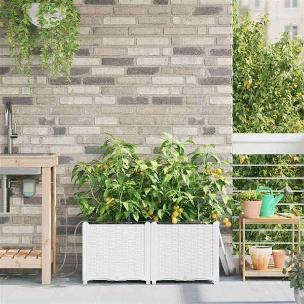 Grote foto vidaxl tuinplantbakken wit 80 x 40 x 37.5 cm staal tuin en terras overige tuin en terras