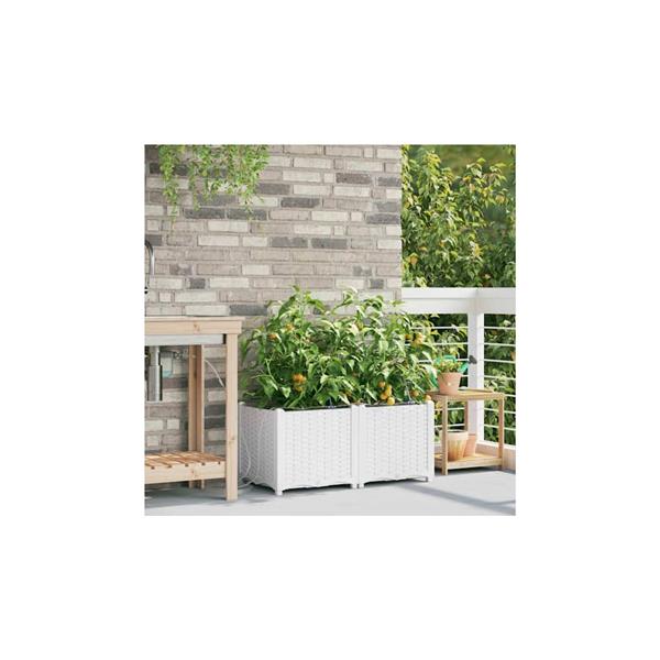 Grote foto vidaxl tuinplantbakken wit 80 x 40 x 37.5 cm staal tuin en terras overige tuin en terras