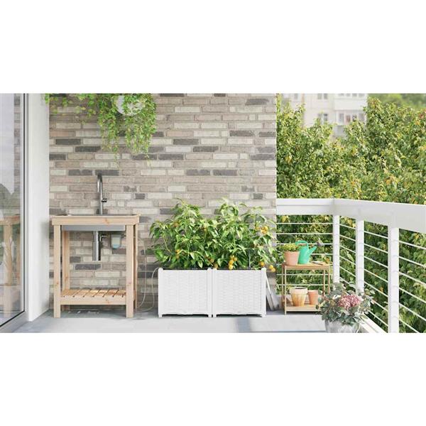 Grote foto vidaxl tuinplantbakken wit 80 x 40 x 37.5 cm staal tuin en terras overige tuin en terras