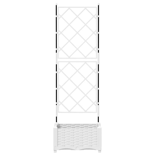 Grote foto vidaxl tuindruppel met trellis wit 40 x 40 x 125 5 cm pp tuin en terras overige tuin en terras