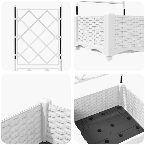 Grote foto vidaxl tuindruppel met trellis wit 40 x 40 x 125 5 cm pp tuin en terras overige tuin en terras