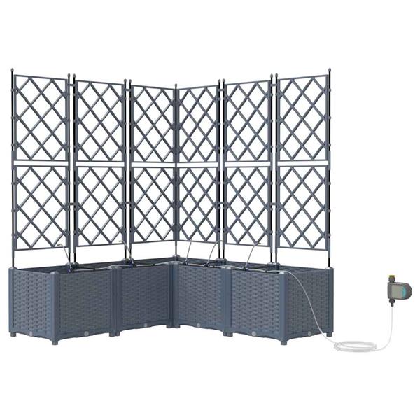 Grote foto vidaxl tuinplantbakken lichtgrijs 120 x 120 x 142 cm staal tuin en terras overige tuin en terras
